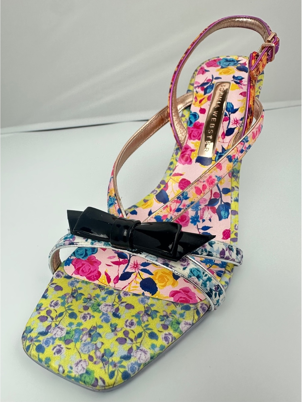 Sophia Webster Laurellie Floral Silk & Leather Slingback Sandals EU 40 US 9 - Picture 10 of 14